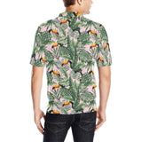 Toucan tropical green jungle palm pattern Men's All Over Print Polo Shirt