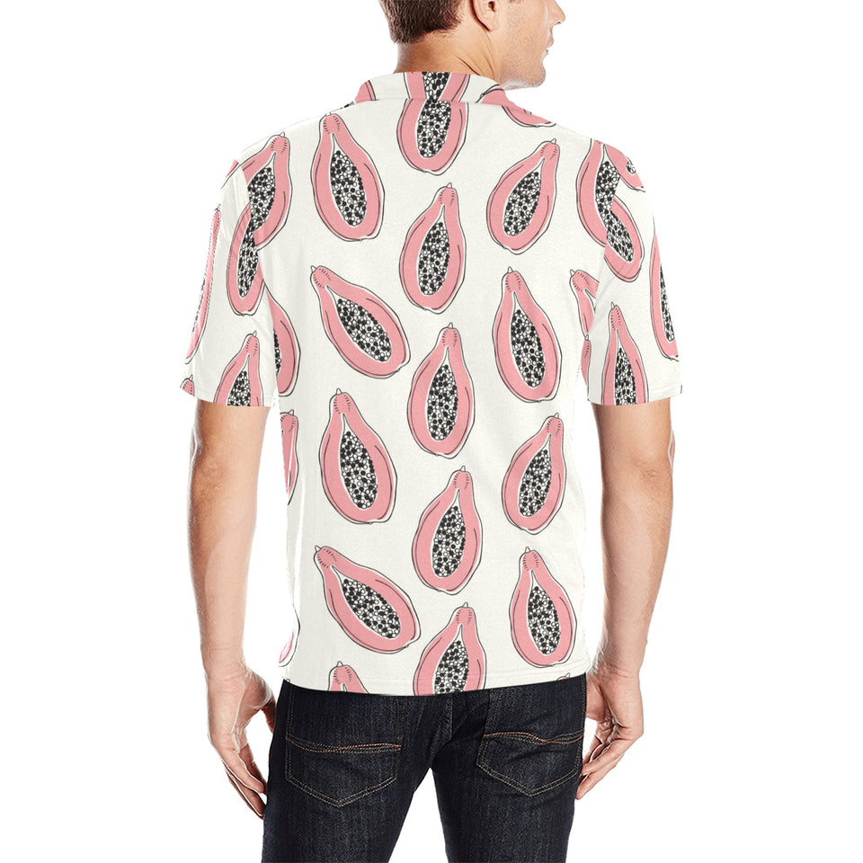 papaya pattern Men's All Over Print Polo Shirt