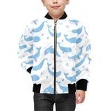 Blue whale pattern Kids' Boys' Girls' Bomber Jacket