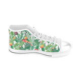 Cactus design pattern copy Men's High Top Canvas Shoes White