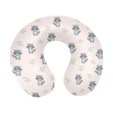 cute raccoons leaves pattern U-Shaped Travel Neck Pillow