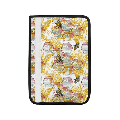 Cool Bee honeycomb leaves pattern Car Seat Belt Cover