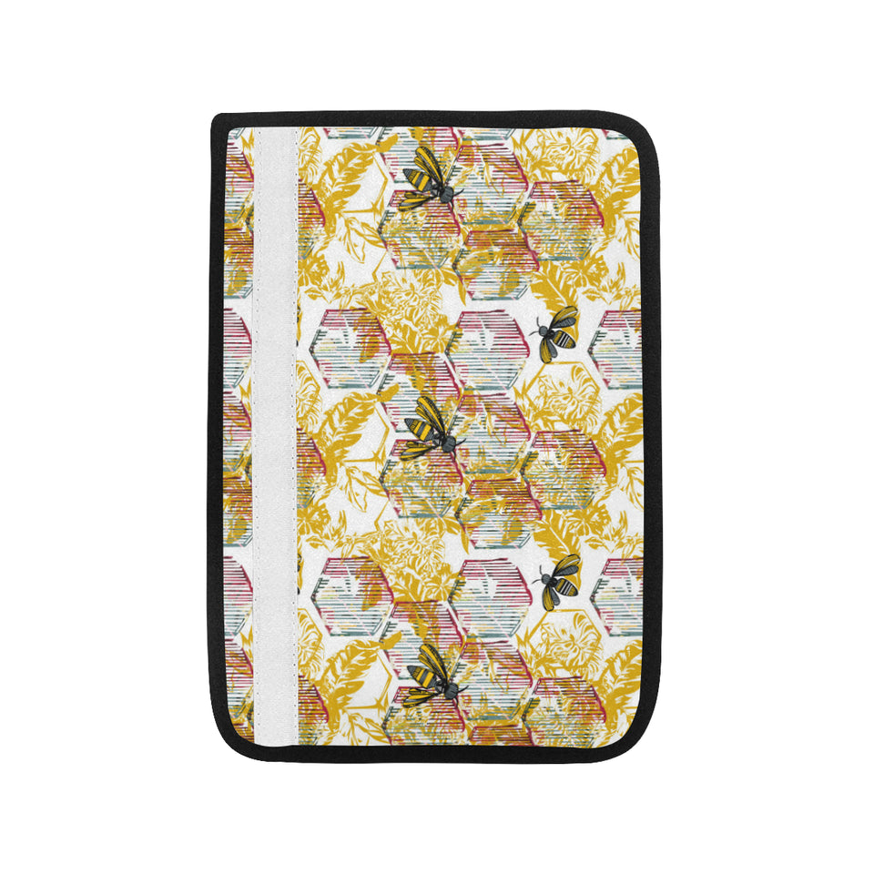 Cool Bee honeycomb leaves pattern Car Seat Belt Cover