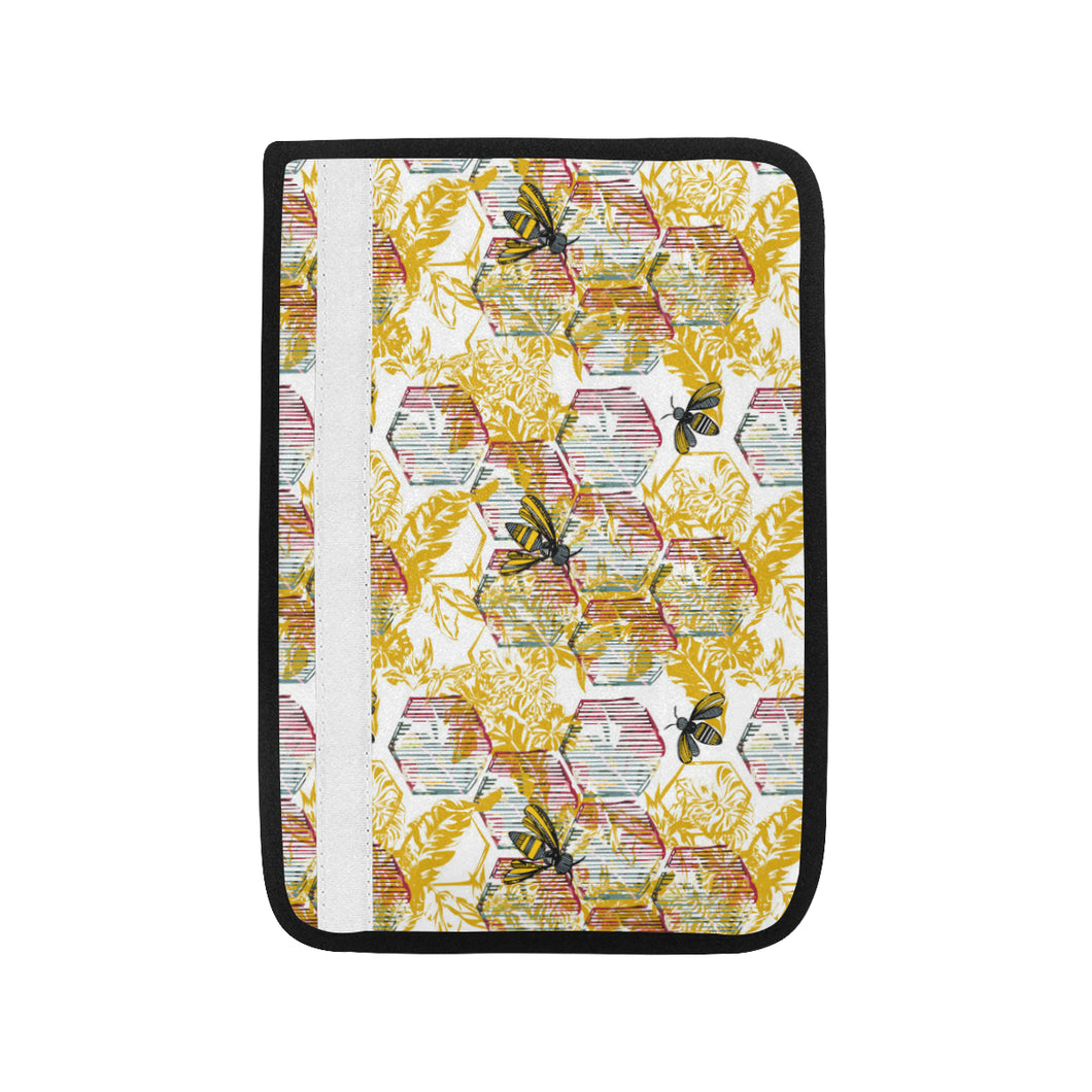 Cool Bee honeycomb leaves pattern Car Seat Belt Cover