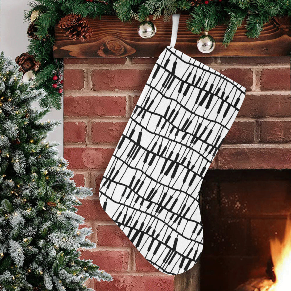 Piano Pattern Print Design 03 Christmas Stocking
