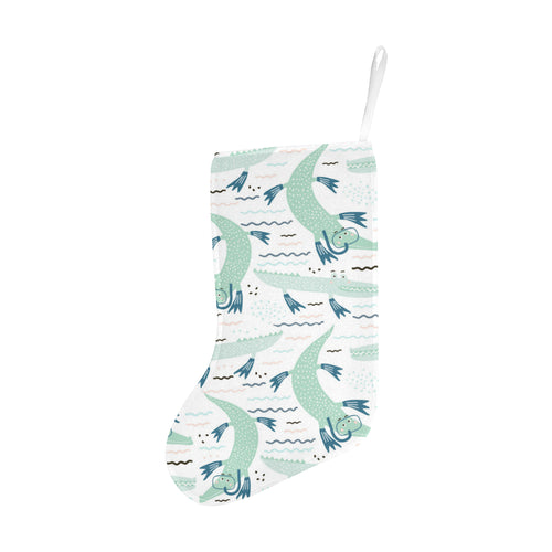 Crocodile diver pattern Christmas Stocking