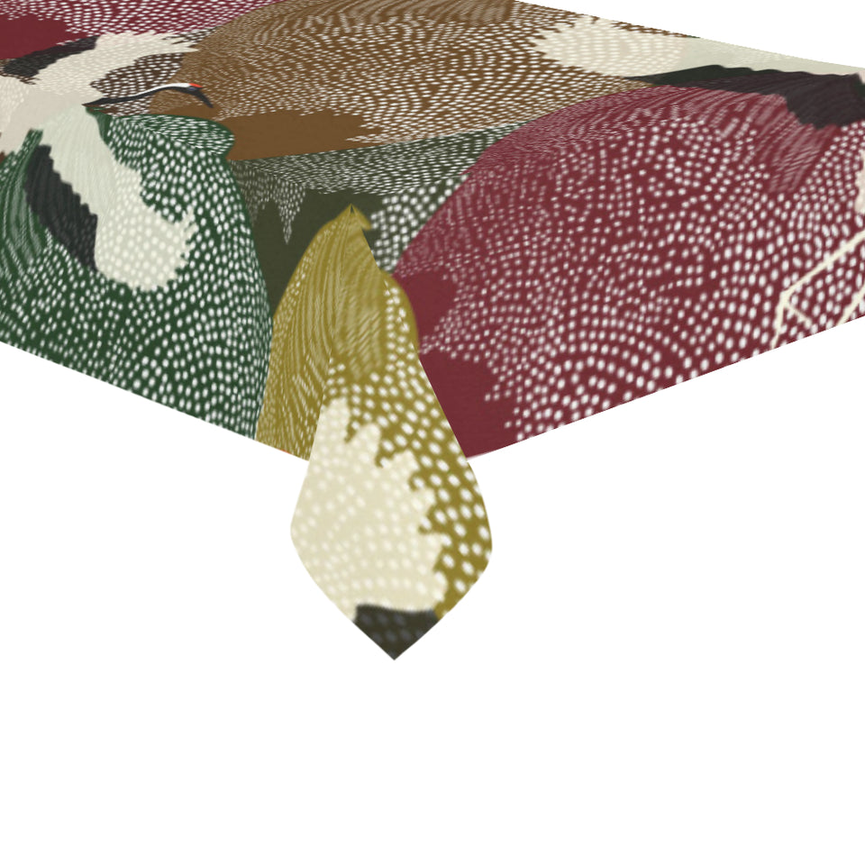 Japanese cranes flying forest dot pattern Tablecloth