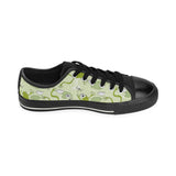 Cute frog dragonfly pattern Men's Low Top Canvas Shoes Black