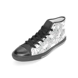 Cute french bulldog head pattern Women's High Top Canvas Shoes Black