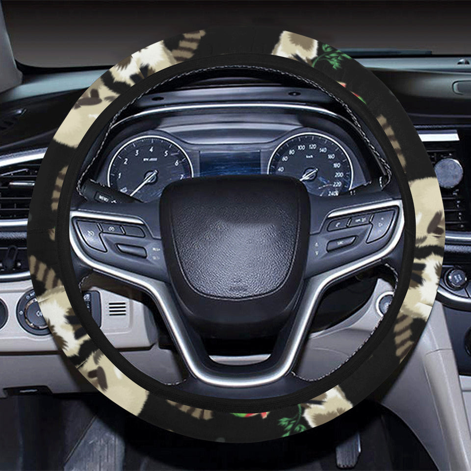 Raccoon watermelon pattern Car Steering Wheel Cover