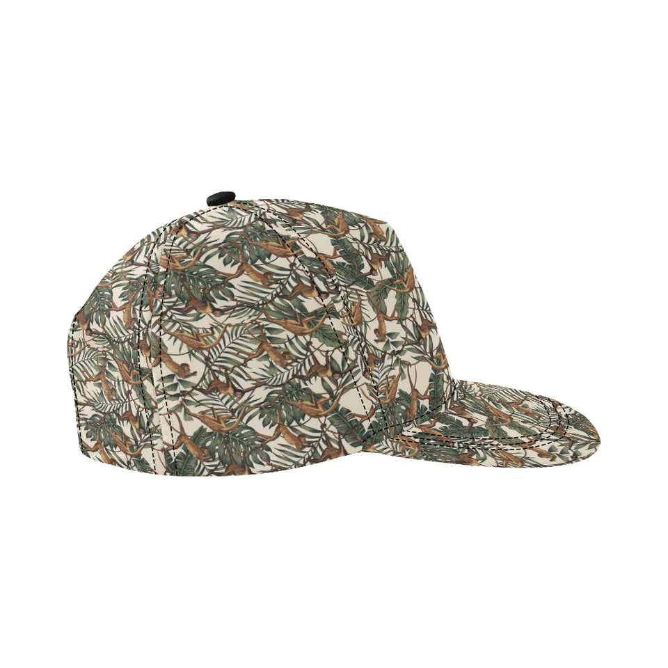 Monkey tropical leaves background All Over Print Snapback Cap