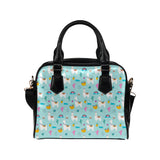 Llama alpaca cactus leaves pattern Shoulder Handbag