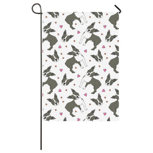 Boston terrier dog hearts vector pattern House Flag Garden Flag