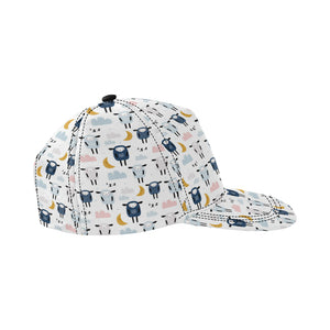 Cute sleeping sheep moon cloud pattern All Over Print Snapback Cap