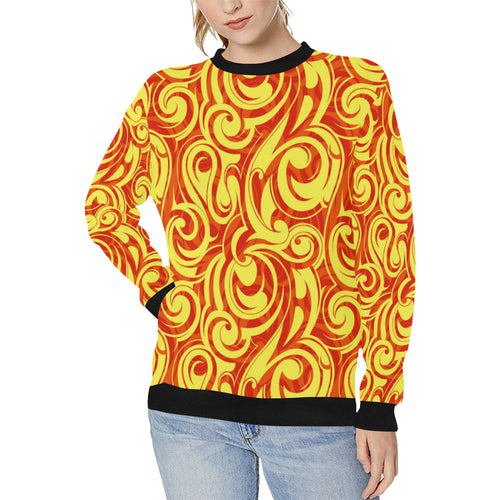 Fire flame design pattern Women's Crew Neck Sweatshirt