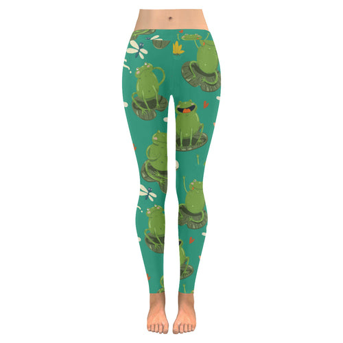 Cute frog dragonfly design pattern Women's Legging Fulfilled In US