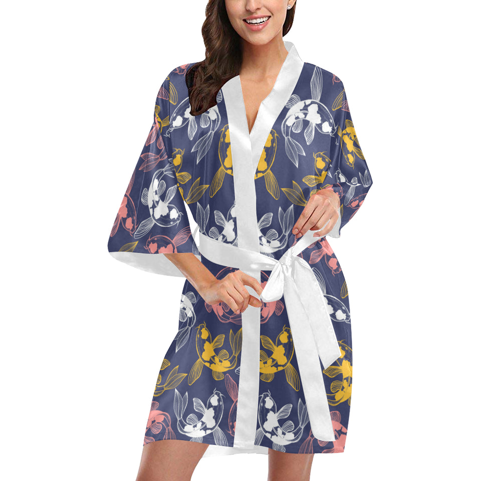 Koi Fish Carp Fish pattern Women's Short Kimono Robe