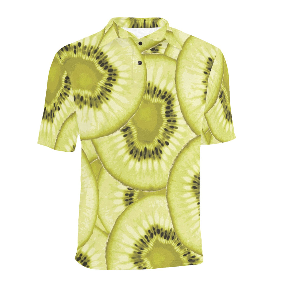 Sliced kiwi pattern Men's All Over Print Polo Shirt