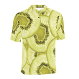 Sliced kiwi pattern Men's All Over Print Polo Shirt