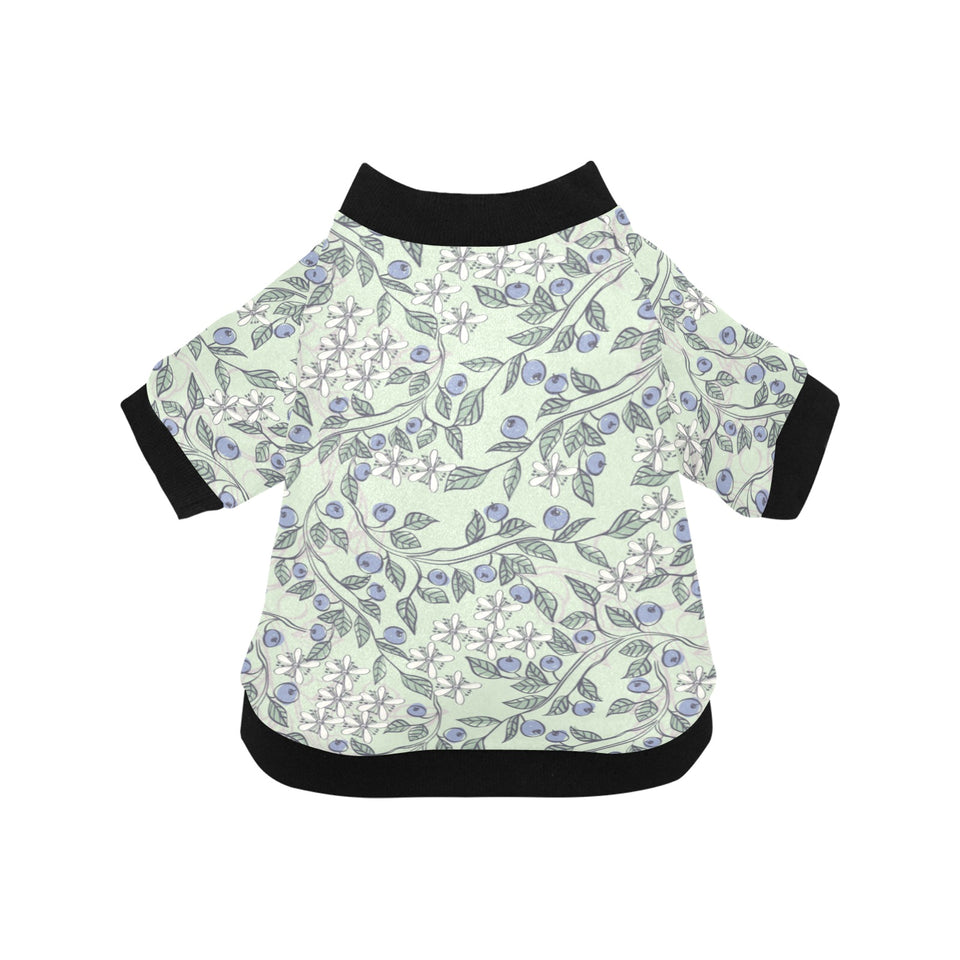 hand drawn blueberry pattern All Over Print Pet Dog Round Neck Fuzzy Shirt