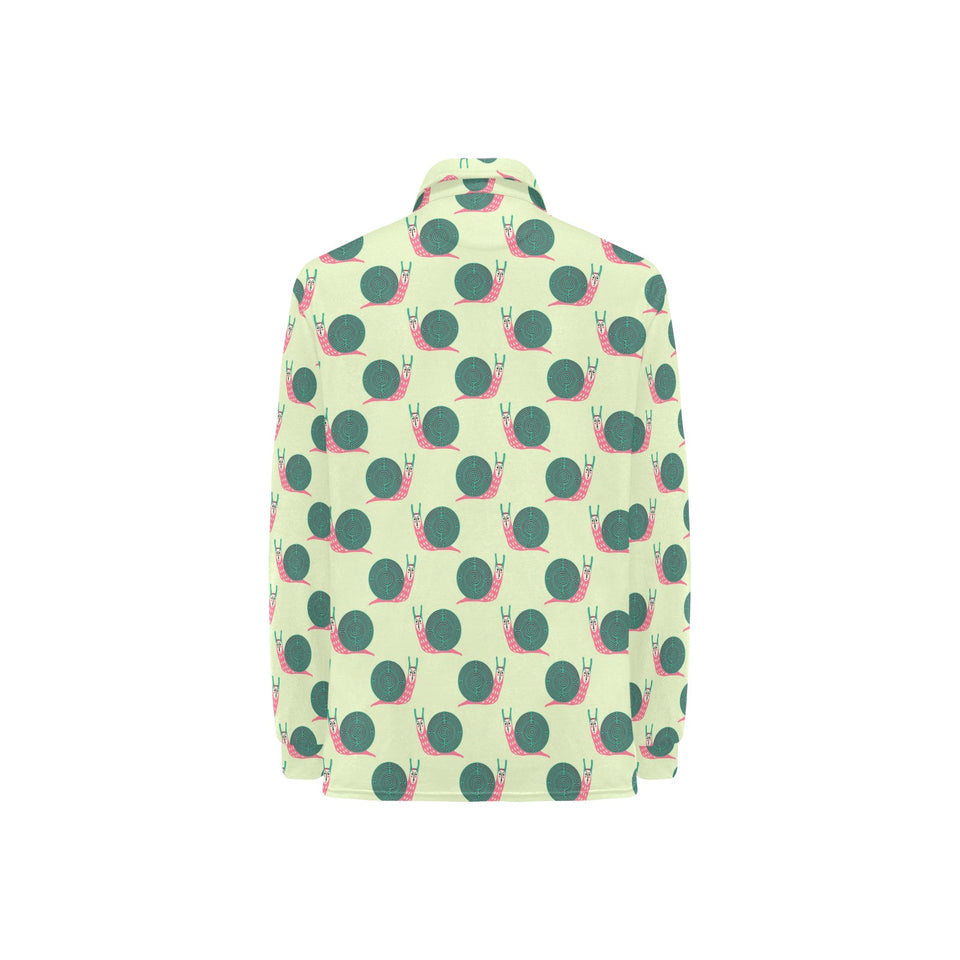 Snail Pattern Print Design 04 Women's Long Sleeve Polo Shirt