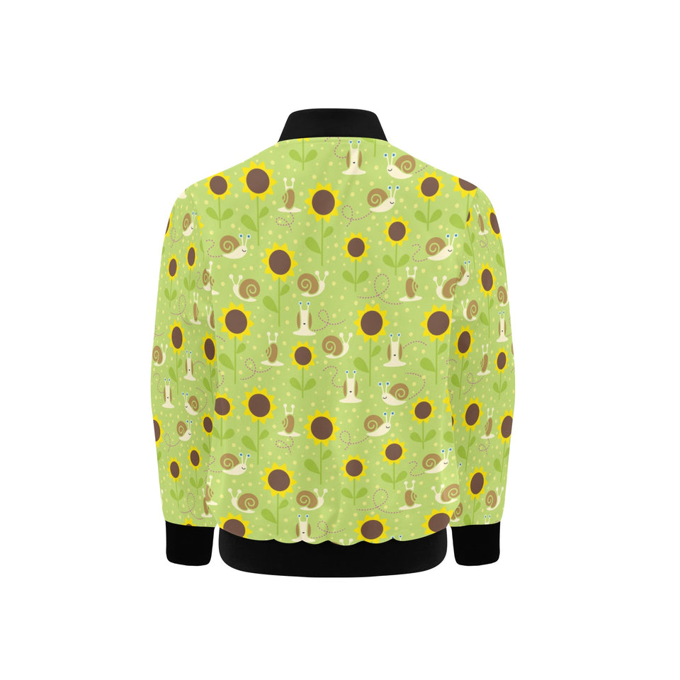 Snail Pattern Print Design 01 Kids' Boys' Girls' Bomber Jacket