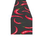 Chili peppers pattern black background Table Runner