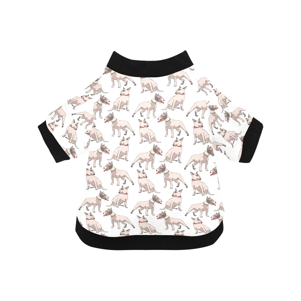Bull Terrier Pattern Print Design 04 All Over Print Pet Dog Round Neck Fuzzy Shirt