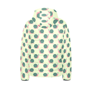 Snail Pattern Print Design 04 Kids' Boys' Girls' Padded Hooded Jacket