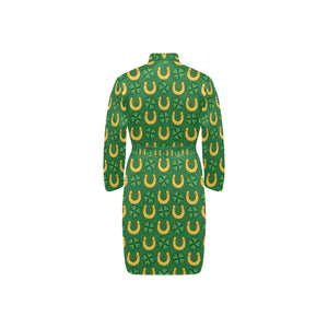Horseshoes Pattern Print Design 05 Men's Long Sleeve Belted Night Robe