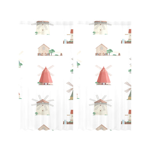 windmill design pattern Gauze Curtain