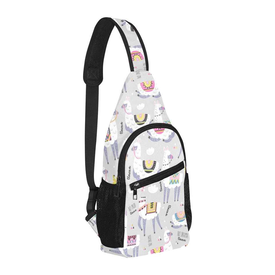 Cute Llama Alpaca pattern All Over Print Chest Bag