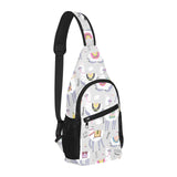 Cute Llama Alpaca pattern All Over Print Chest Bag