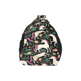 Unicorns forest background All Over Print Chest Bag