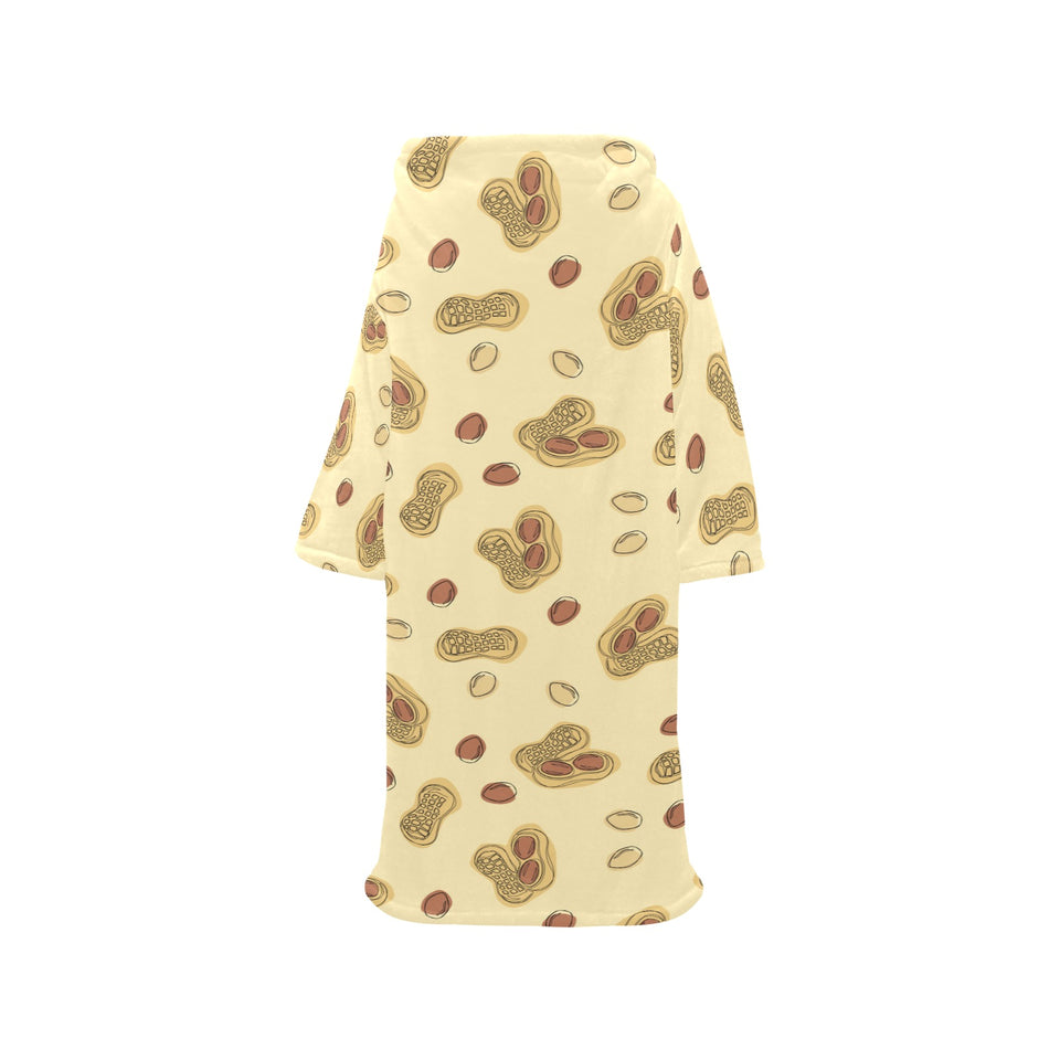 peanuts design pattern Blanket Robe with Sleeves