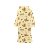 peanuts design pattern Blanket Robe with Sleeves