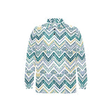 zigzag chevron paint design pattern Men's Long Sleeve Polo Shirt