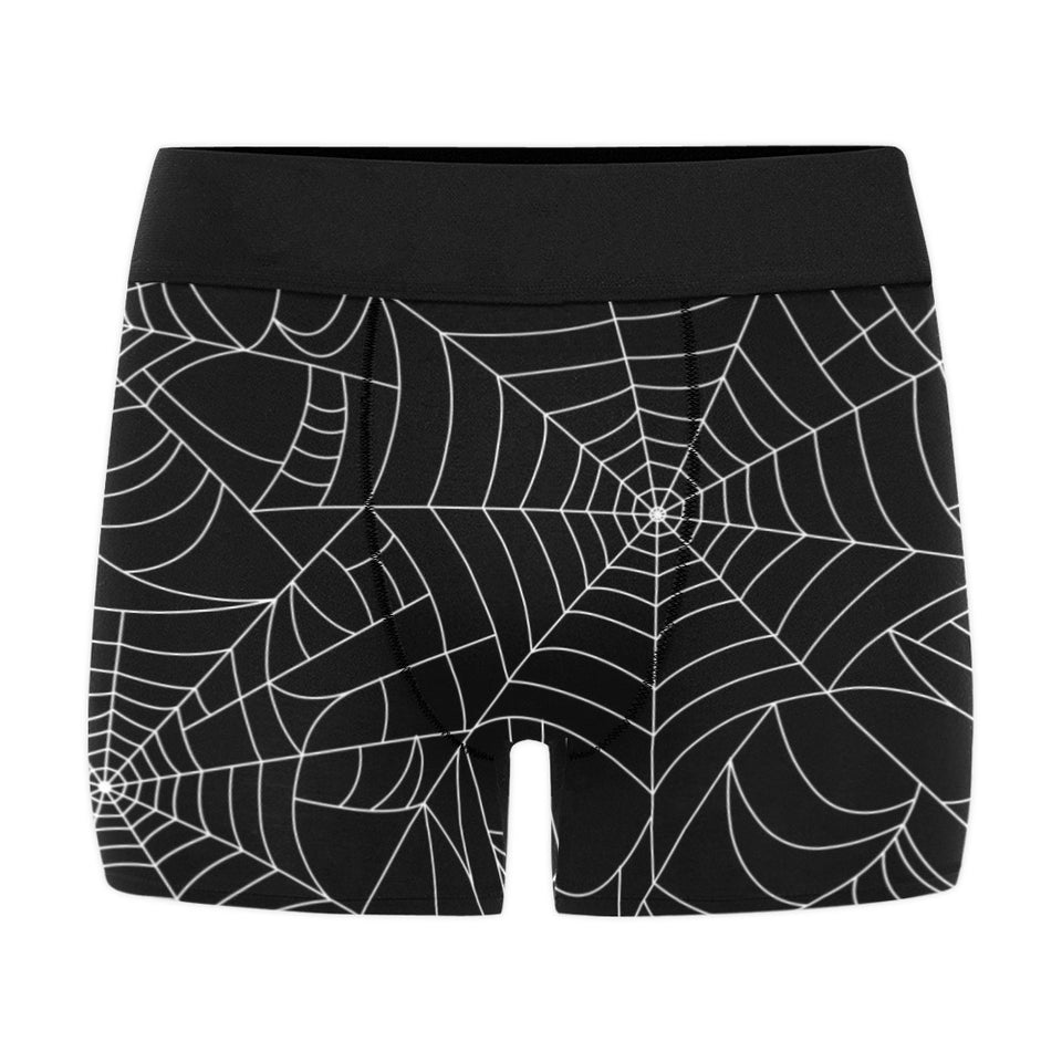 Spider web pattern Black background white cobweb Men's All Over Print Boxer Briefs Men's Underwear