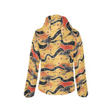 Kangaroo Australian aboriginal art pattern Women's Padded Hooded Jacket