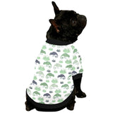 Chameleon lizard succulent plant pattern All Over Print Pet Dog Round Neck Fuzzy Shirt