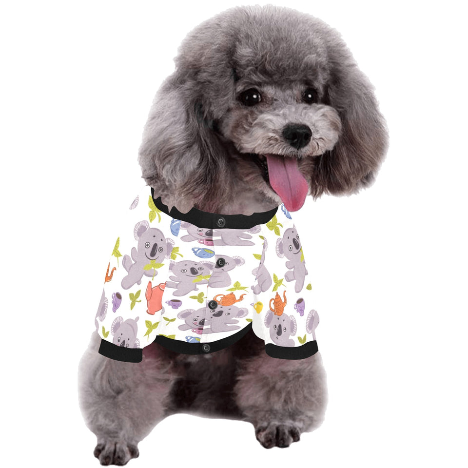Cute koalas teapots tea All Over Print Pet Dog Round Neck Fuzzy Shirt