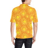 Sun orange background Men's All Over Print Polo Shirt