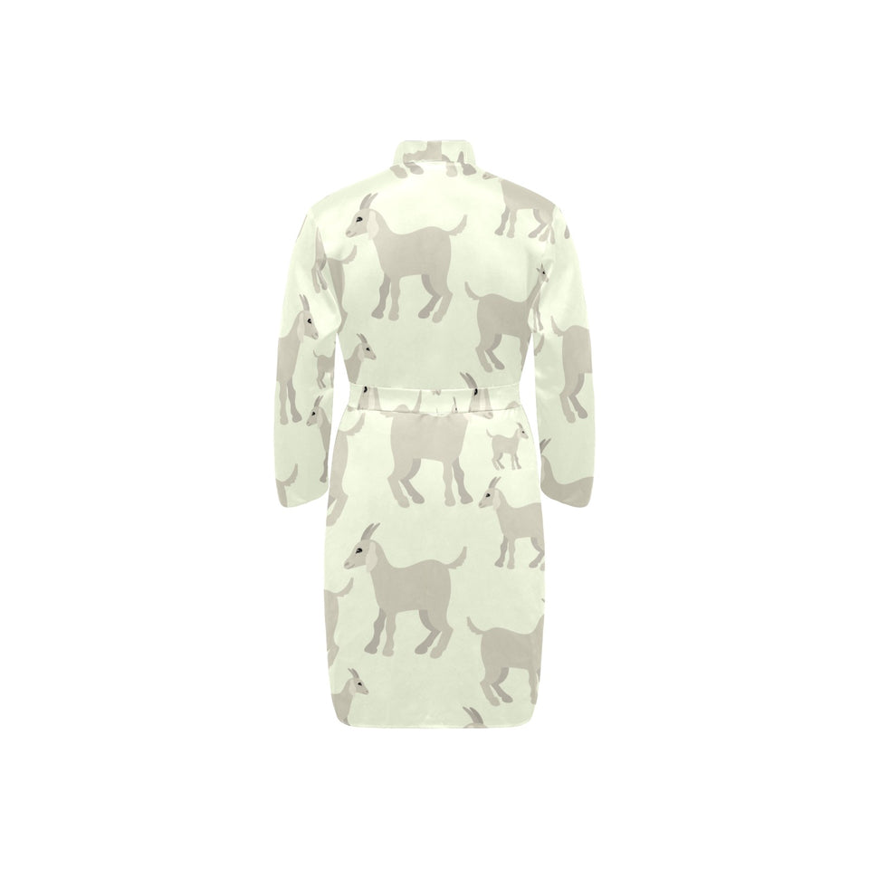 Little young goat pattern Men's Long Sleeve Belted Night Robe
