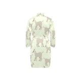 Little young goat pattern Men's Long Sleeve Belted Night Robe