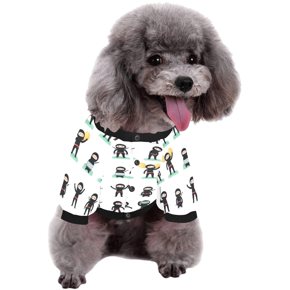 Cute ninja katana sword pattern All Over Print Pet Dog Round Neck Fuzzy Shirt