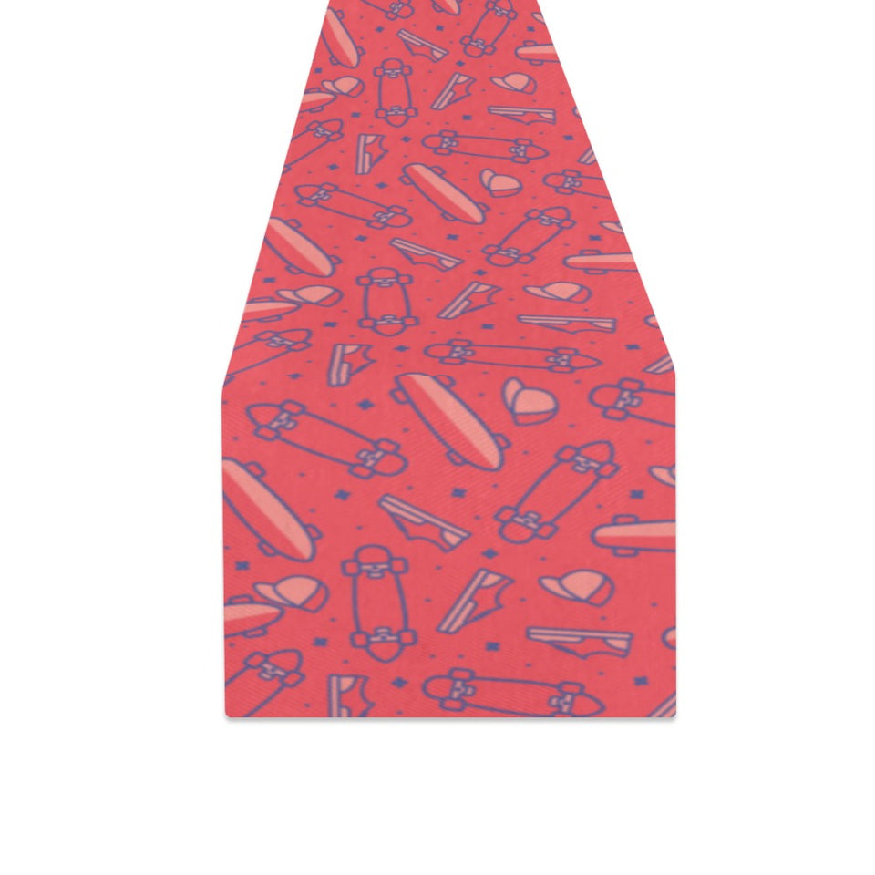 Skate Board Pattern Print Design 01 Table Runner