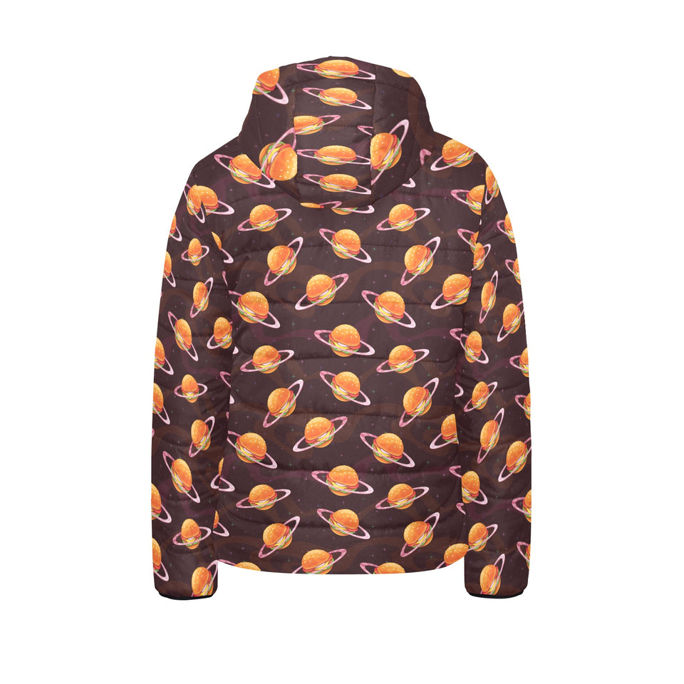 Hamburger Pattern Print Design 05 Kids' Boys' Girls' Padded Hooded Jacket