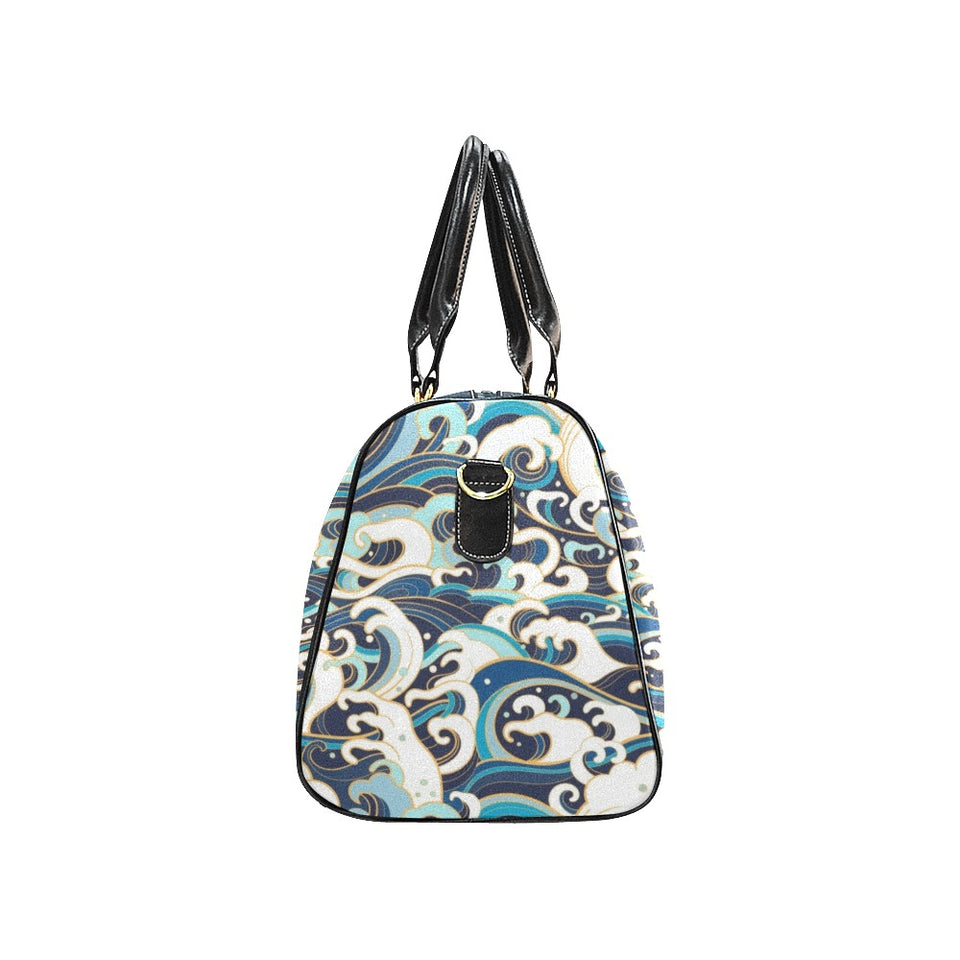 Japanese wave pattern Travel Bag
