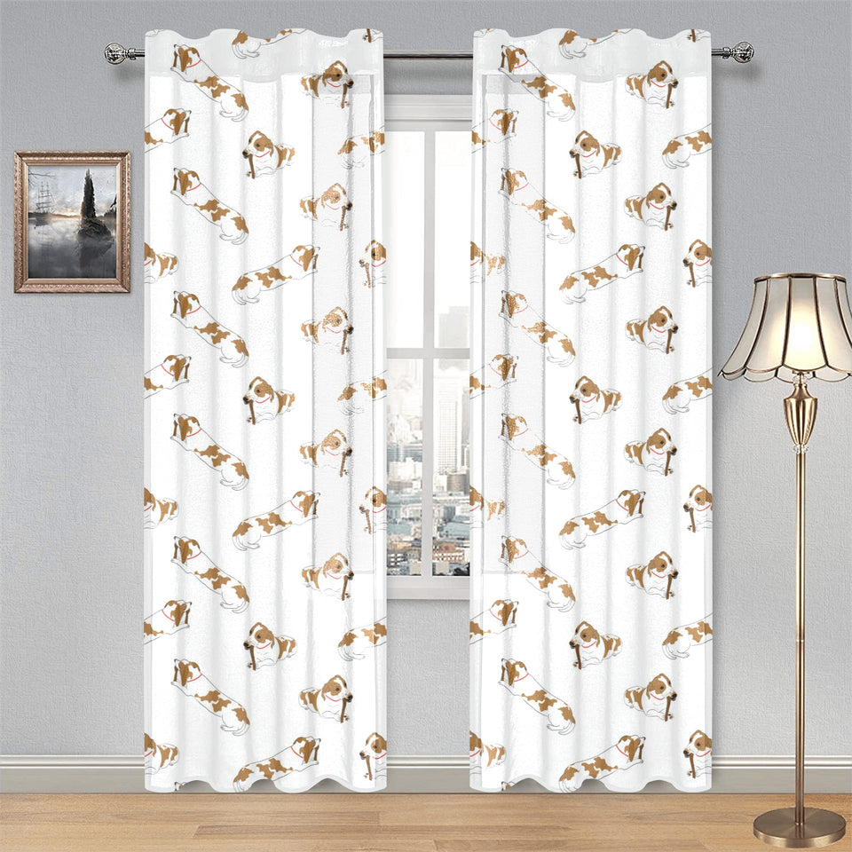 Jack Russel Pattern Print Design 04 Gauze Curtain