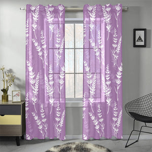 Lavender flowers purple pattern Gauze Curtain